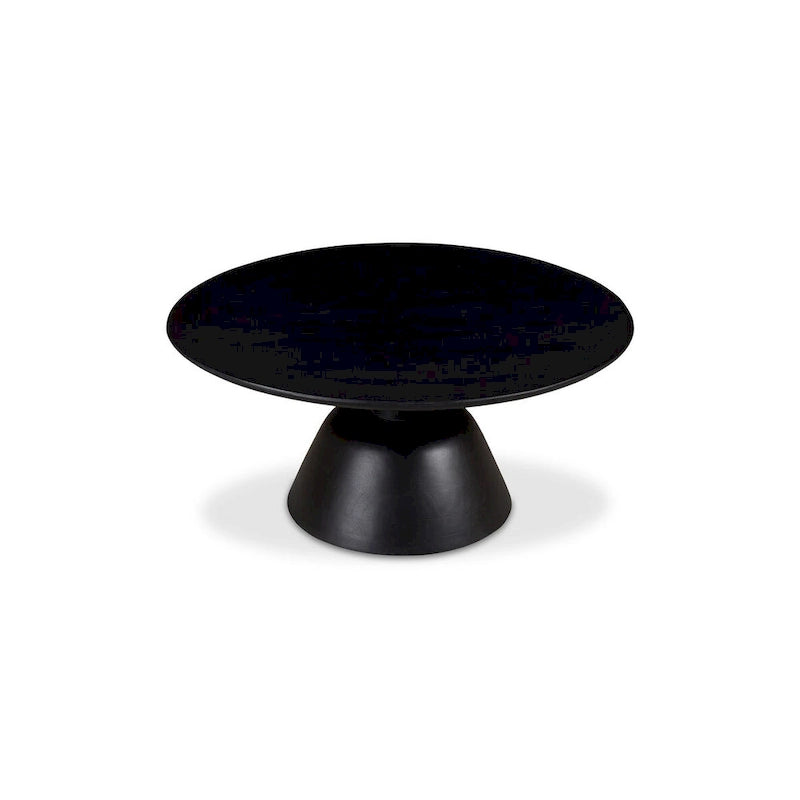 Dark Brown Round Pedestal Coffee Table - 30"
