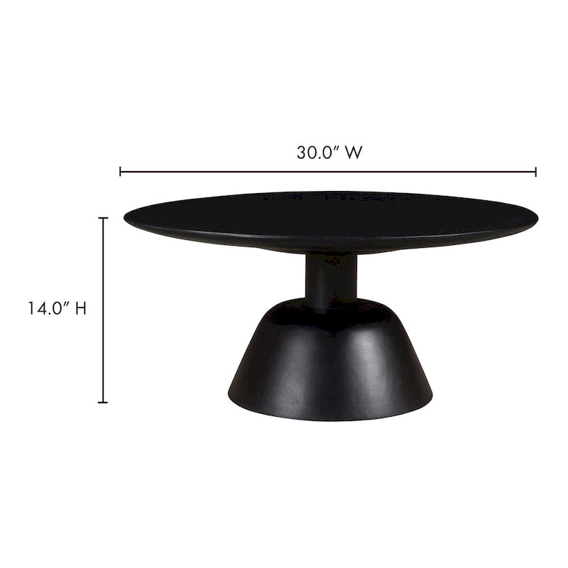 Dark Brown Round Pedestal Coffee Table - 30"