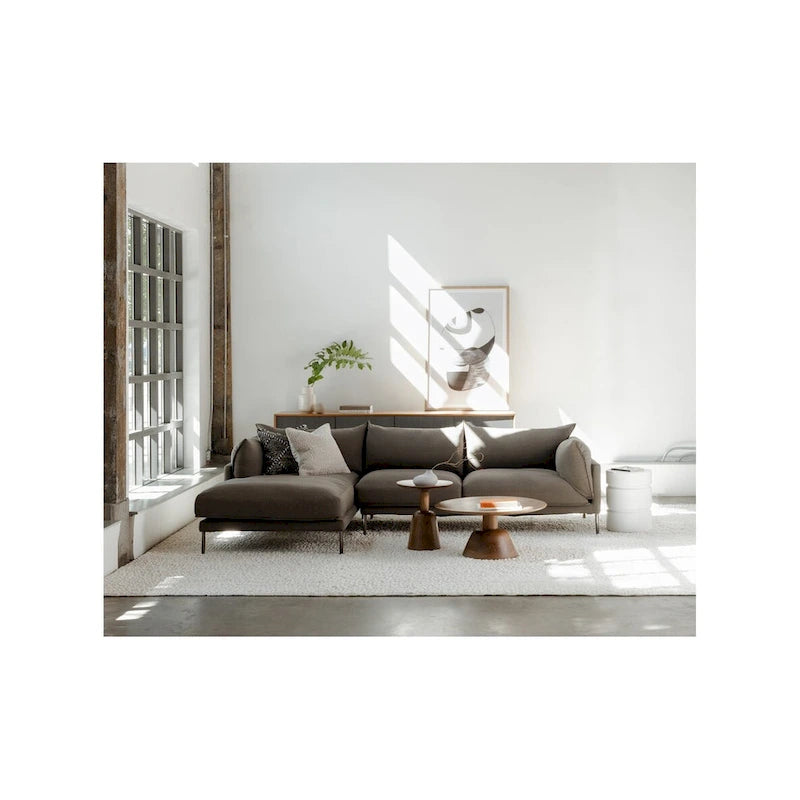 Dark Brown Round Pedestal Coffee Table - 30"