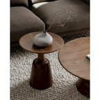 Dark Brown Round Pedestal Coffee Table - 30"