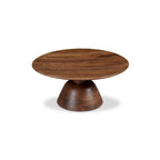Dark Brown Round Pedestal Coffee Table - 30"