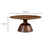 Dark Brown Round Pedestal Coffee Table - 30"