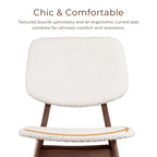 Beige Boucle Dining Chairs - Mid-Century Style - Set of 2