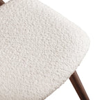 Beige Boucle Dining Chairs - Mid-Century Style - Set of 2
