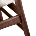 Beige Boucle Dining Chairs - Mid-Century Style - Set of 2