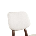 Beige Boucle Dining Chairs - Mid-Century Style - Set of 2