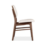 Beige Boucle Dining Chairs - Mid-Century Style - Set of 2