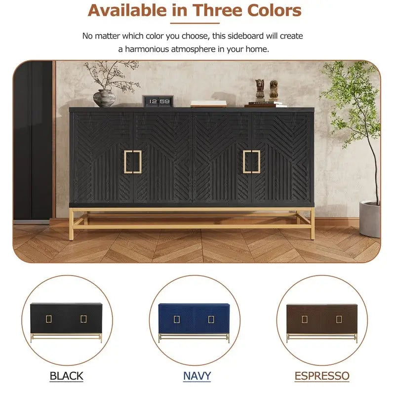 Retro Sideboard - MDF with Adjustable Shelves
