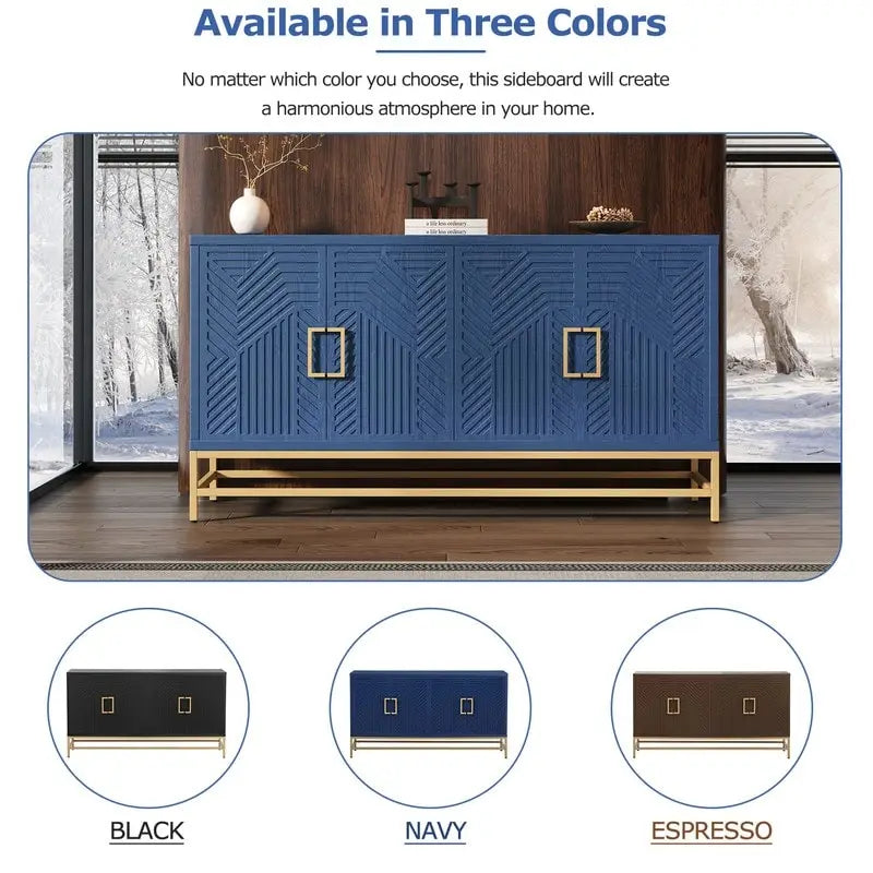 Retro Sideboard - MDF with Adjustable Shelves
