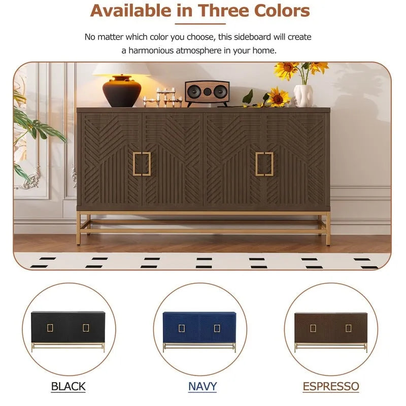 Retro Sideboard - MDF with Adjustable Shelves