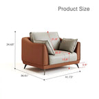 Faux Leather Sofa - 3-Seater with Black Metal Legs