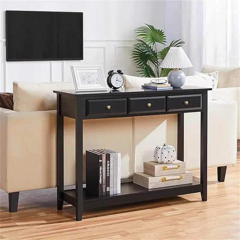 Console Table with 3 Drawers - 13.5D x 42W x 31.5H