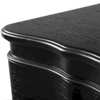 Black/Silver Glam 3-Drawer Nightstand - Solid Wood