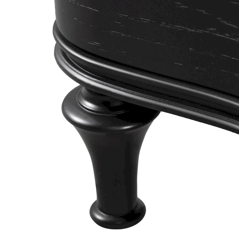 Black/Silver Glam 3-Drawer Nightstand - Solid Wood