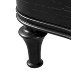 Black/Silver Glam 3-Drawer Nightstand - Solid Wood