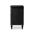 Black/Silver Glam 3-Drawer Nightstand - Solid Wood