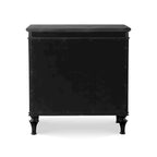 Black/Silver Glam 3-Drawer Nightstand - Solid Wood